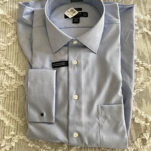 Mens warehouse French cuff dress shirt NWT
